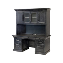 Traditional Wood Executive Desk, Office Storage Hutch with Doors