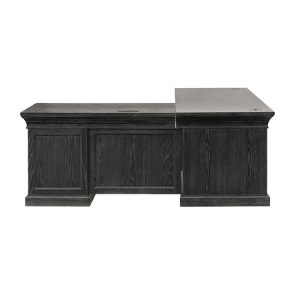 Traditional Executive Wood Double Pedestal L-Desk, Corner Desk, Office Table