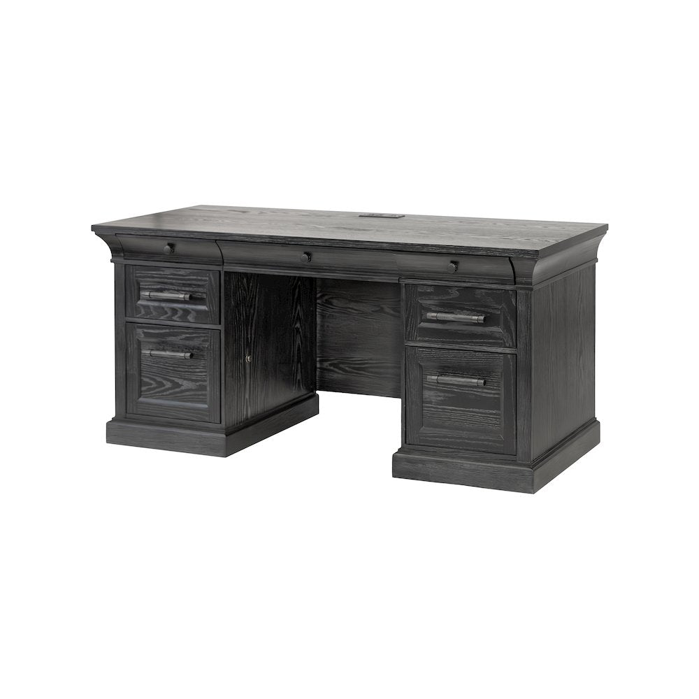 Traditional Wood Executive Desk, Storage Office Credenza