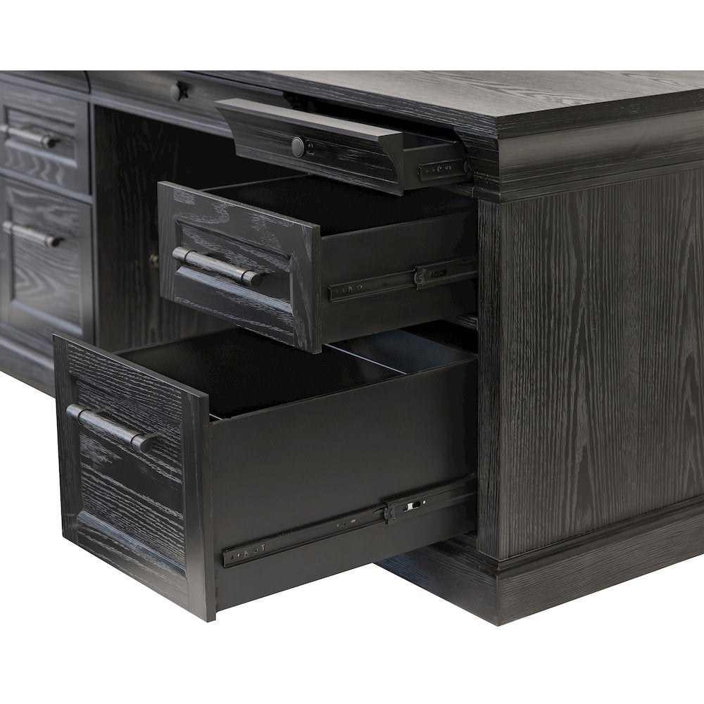 Traditional Wood Executive Desk, Storage Office Credenza