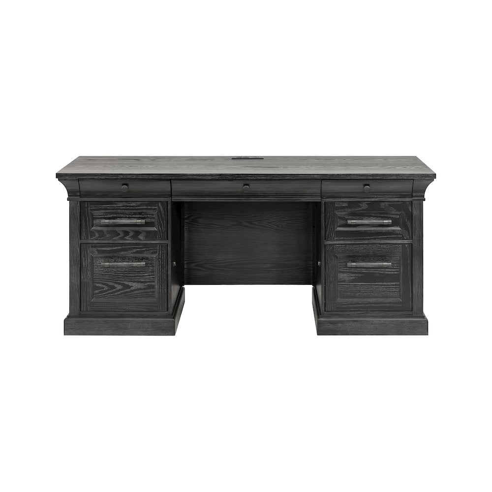 Traditional Wood Executive Desk, Storage Office Credenza