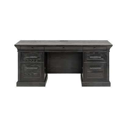 Traditional Wood Executive Desk, Storage Office Credenza