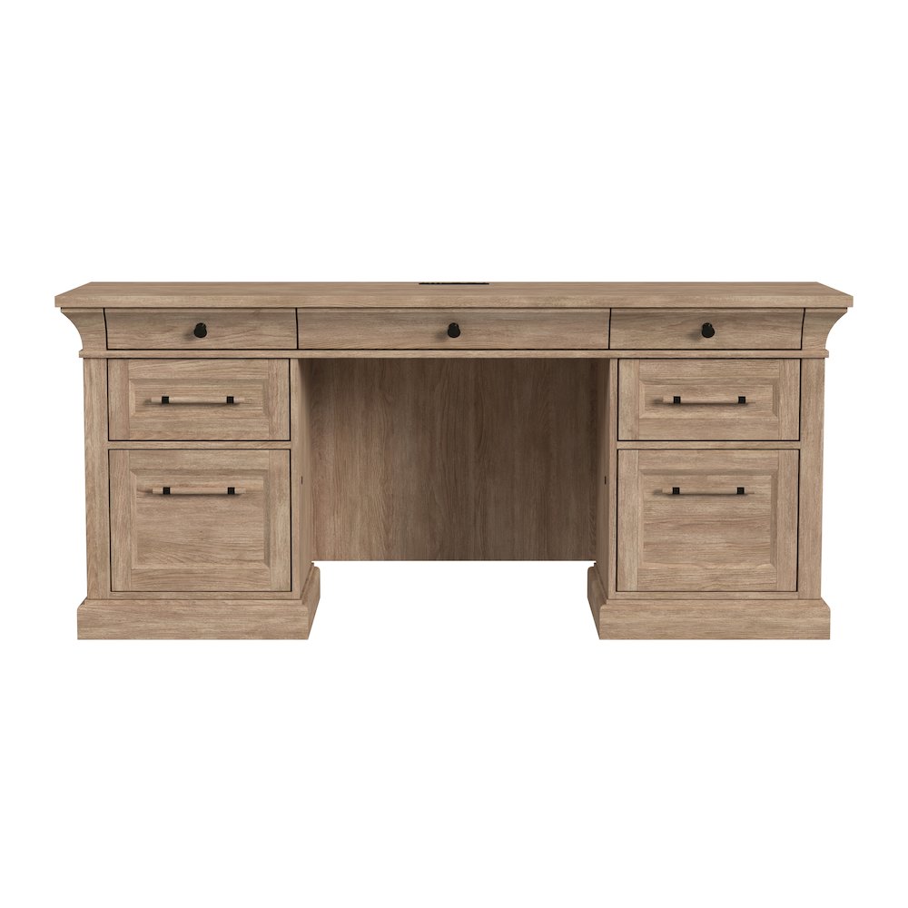 Traditional Wood Executive Desk, Storage Office Credenza