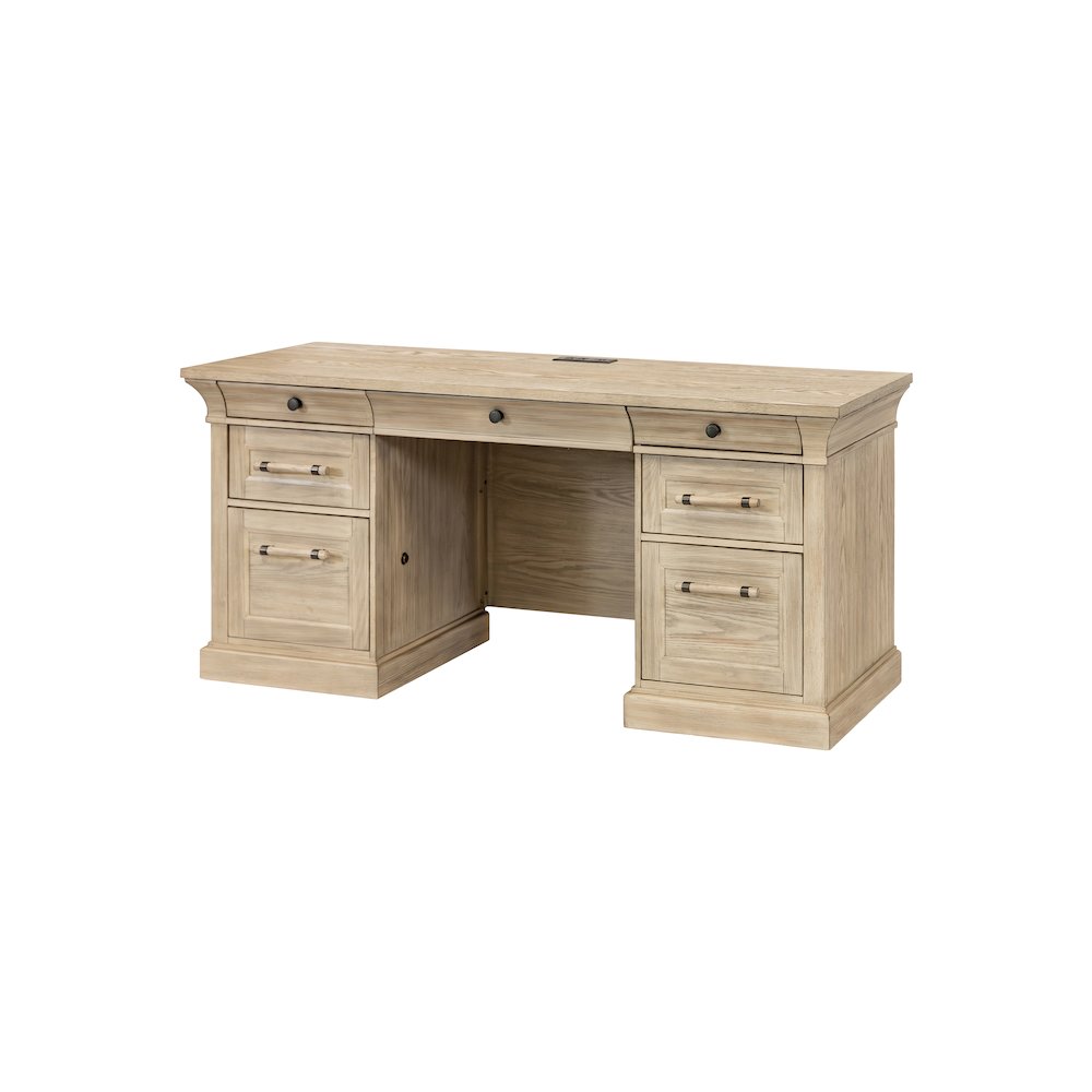 Traditional Wood Executive Desk, Storage Office Credenza