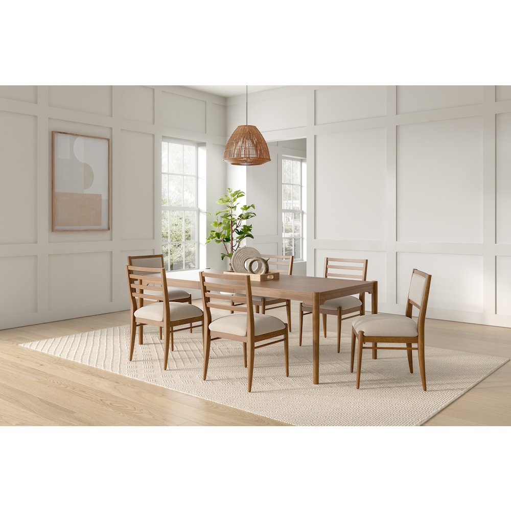 Lachlan Two Wood Modern Slat Back Chairs, Brown