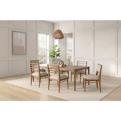 Lachlan Two Wood Modern Slat Back Chairs, Brown