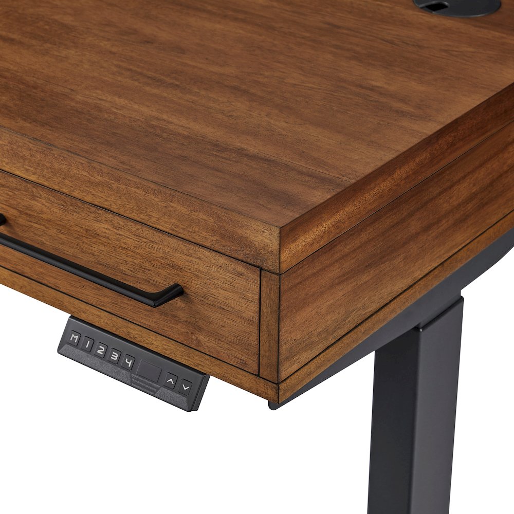 Avery Modern Electric Sit/Stand Desk, Rich Medium Brown
