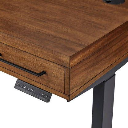 Avery Modern Electric Sit/Stand Desk, Rich Medium Brown