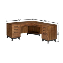 Modern L-Desk Return, Utility & Locking File Drawers, Brown