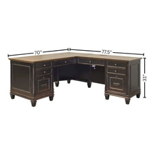 L-Desk & Return, 8 Drawers, Locking File, Brown