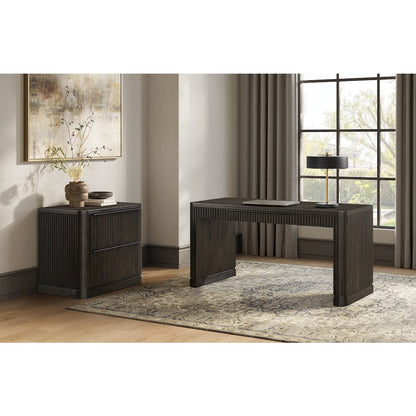 Tulane Wood Lateral File With Legal/Letter File Drawer, Brown