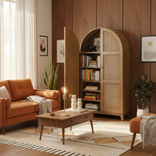 Coastal Arch Bar Cabinet, Fully Assembled, 2 Doors, Wine Storage, Brown
