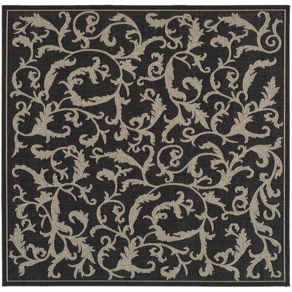 COURTYARD, BLACK / SAND, 7'-10" X 7'-10" Square, Area Rug, CY2653-3908-8SQ