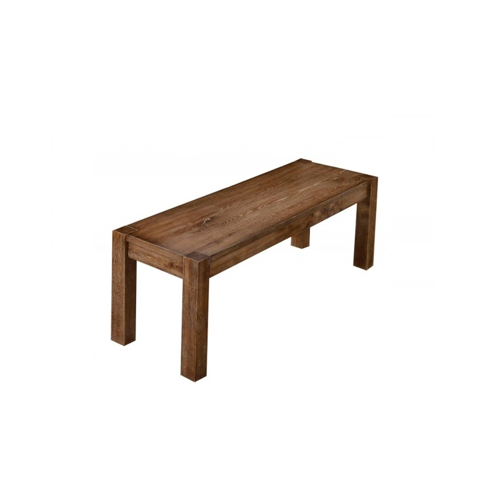 Best Master Furniture Janet 48" Transitional Wood Dining Bench in Driftwood