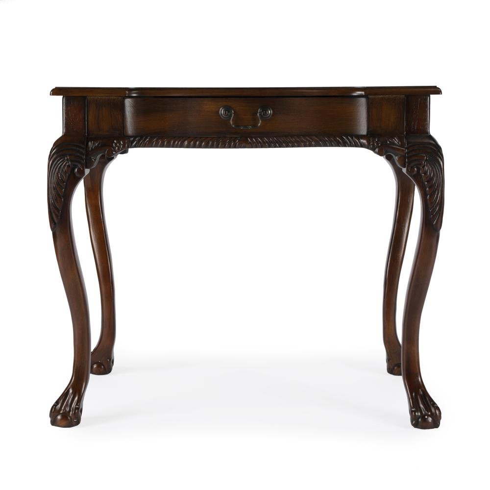 Vintage Vanity Desk, Solid Wood Writing Desk with Cherry Veneer Finish