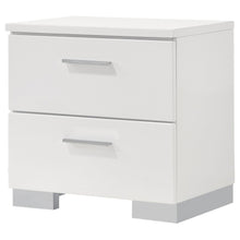 Modern 2-drawer White Nightstand with Drawers for Bedroom Storage