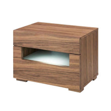 Walnut Nightstand with Contemporary Led Lighting for Bedroom