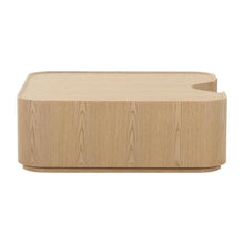 Veneer Coffee Table with Solid and Manufactured Wood Top Free Form Design