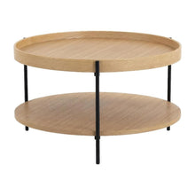 Brown Manufactured Wood Coffee Table with Iron Frame Single Piece