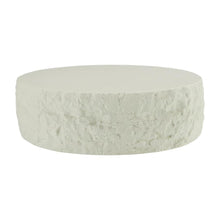 White Round Coffee Table with Fiberglass Surface and Modern Design