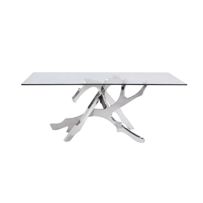 Modrest Legend Modern Glass & Stainless Steel Dining Table