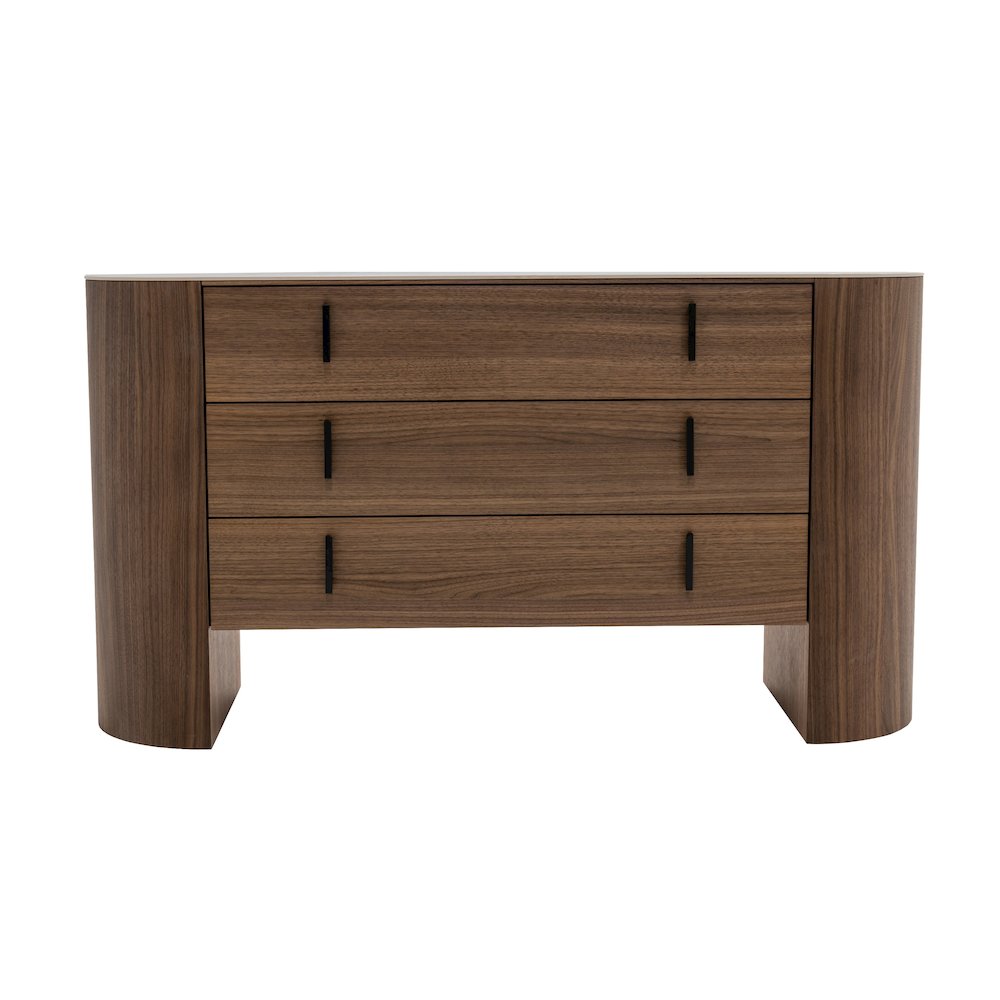 Modrest Chelton - Contemporary White Ceramic & Walnut Dresser