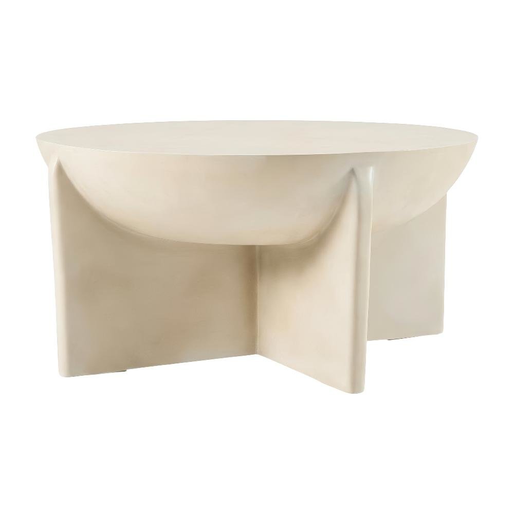 Concrete Round Coffee Table with Modern Design and Durable Solid Construction