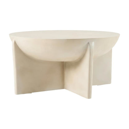 Concrete Round Coffee Table with Modern Design and Durable Solid Construction
