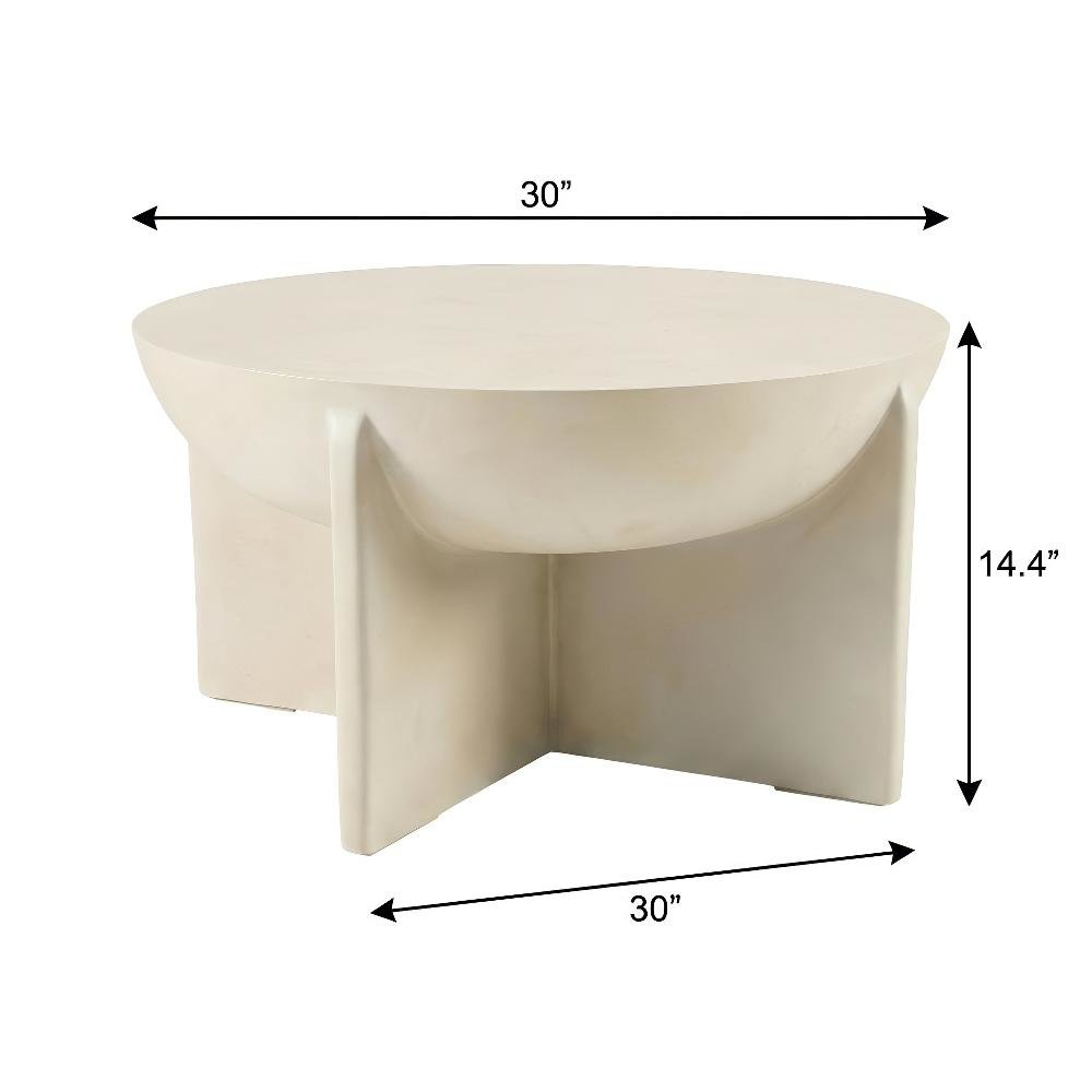 Concrete Round Coffee Table with Modern Design and Durable Solid Construction
