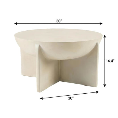 Concrete Round Coffee Table with Modern Design and Durable Solid Construction
