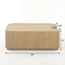 Veneer Coffee Table with Solid and Manufactured Wood Top Free Form Design