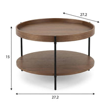 Brown Manufactured Wood Coffee Table with Iron Frame Sturdy Modern Design