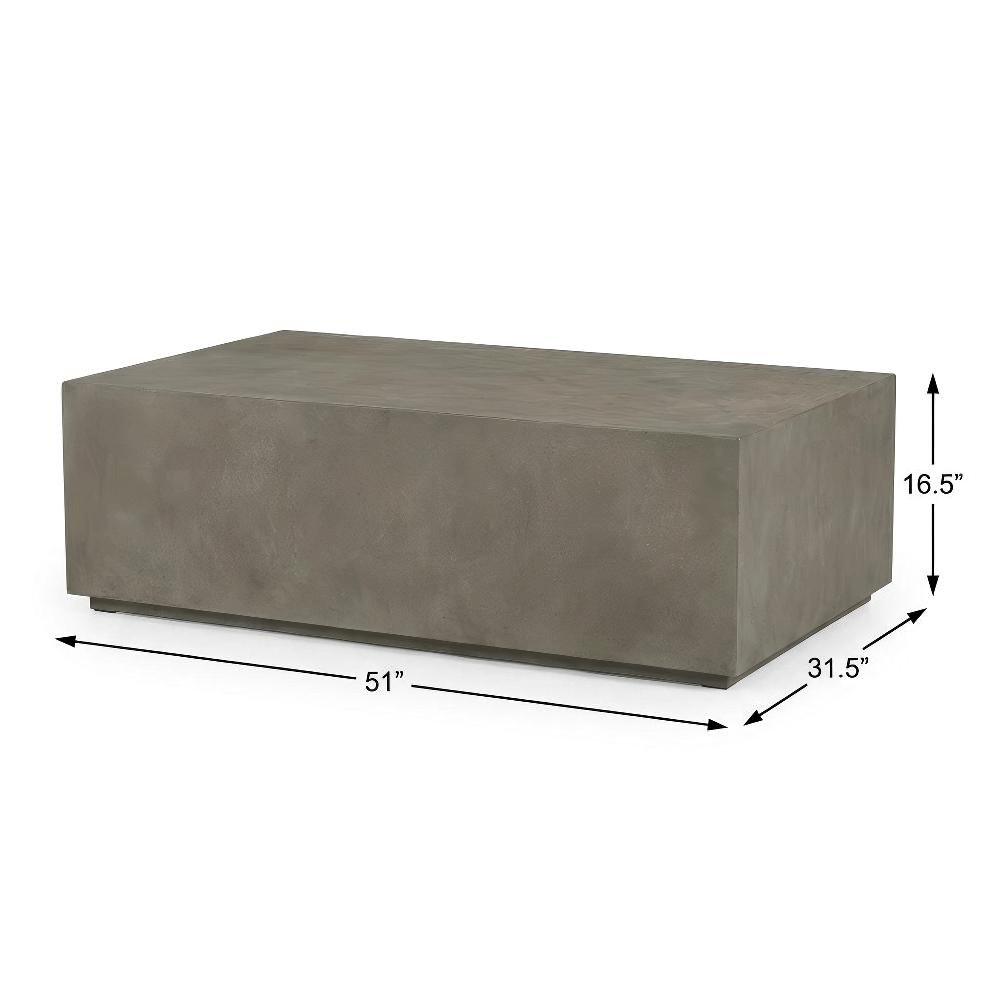 Gray Concrete Coffee Table with Modern Design and Durable Solid Construction