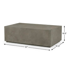 Gray Concrete Coffee Table with Modern Design and Durable Solid Construction