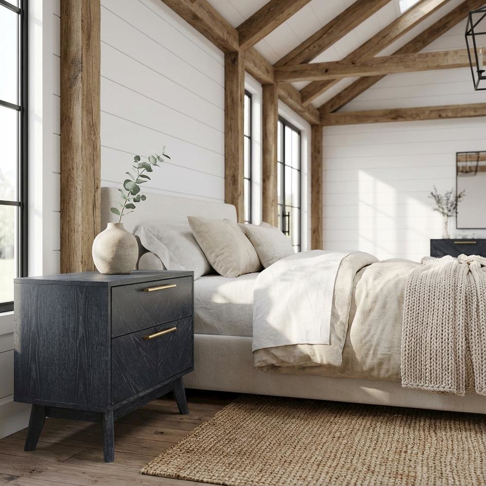 Modern Grey Ash Nightstand with Sleek Design for Bedroom Essentials