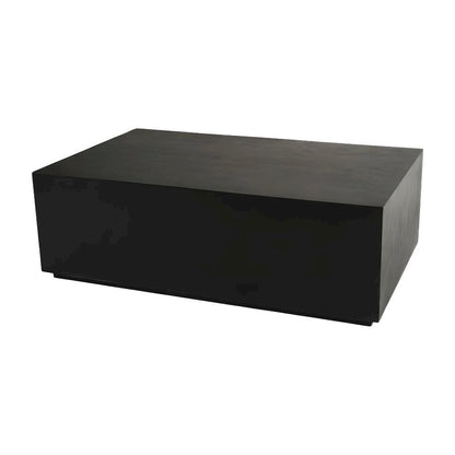 Concrete Coffee Table Black Modern Design Single Piece Durable Surface