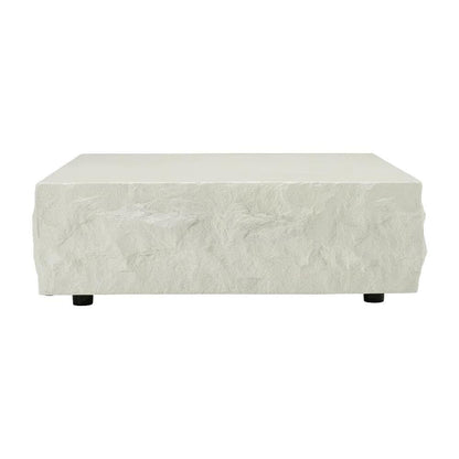 White Fiberglass Square Coffee Table with Modern Minimalist Design