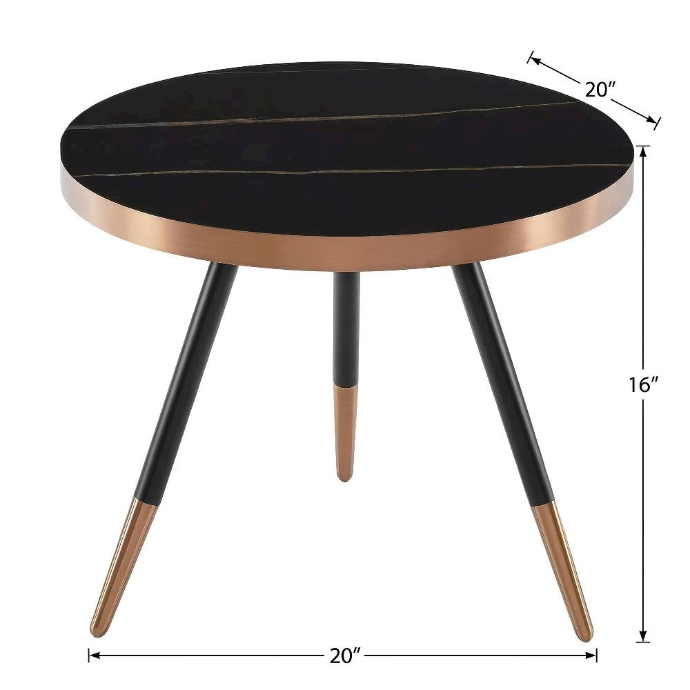 Black Ceramic Coffee Table with Glass Top and Steel Frame for Modern Living