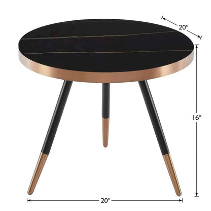 Black Ceramic Coffee Table with Glass Top and Steel Frame for Modern Living