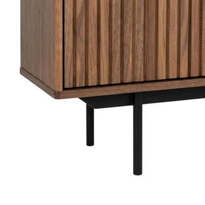 Walnut and Grey TV Stand with Modern Design and Engineered Wood Construction