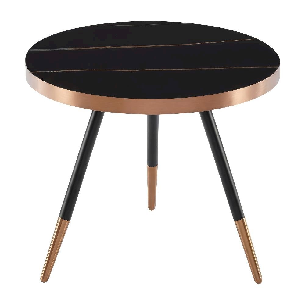 Black Ceramic Coffee Table with Glass Top and Steel Frame for Modern Living