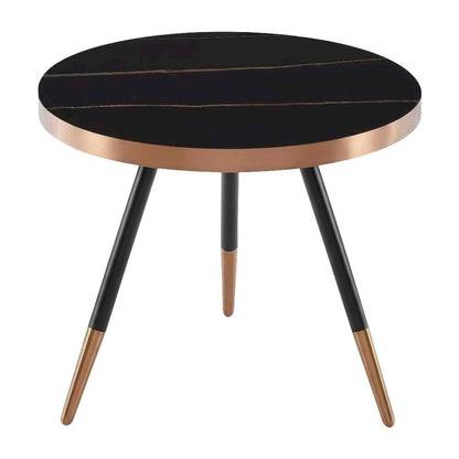 Black Ceramic Coffee Table with Glass Top and Steel Frame for Modern Living