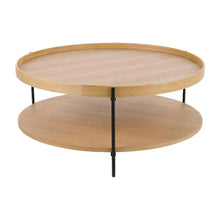 Brown Coffee Table with Iron Frame and Solid Wood Top Durable Design