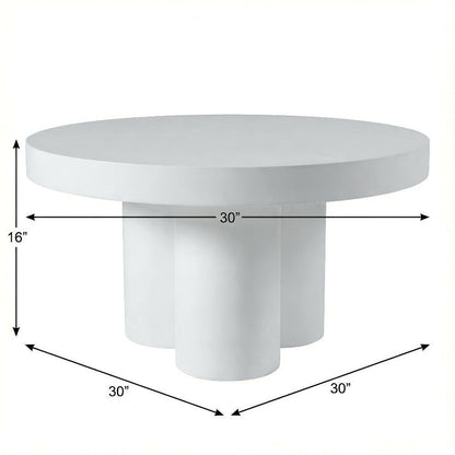 White Concrete Coffee Table with Modern Design and Durable Construction
