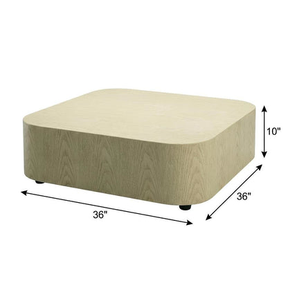 Brown Wood and MDF Low Coffee Table with Square Top and Sturdy Design