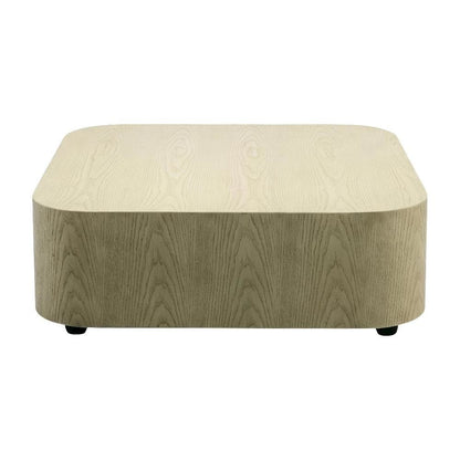 Brown Wood and MDF Low Coffee Table with Square Top and Sturdy Design