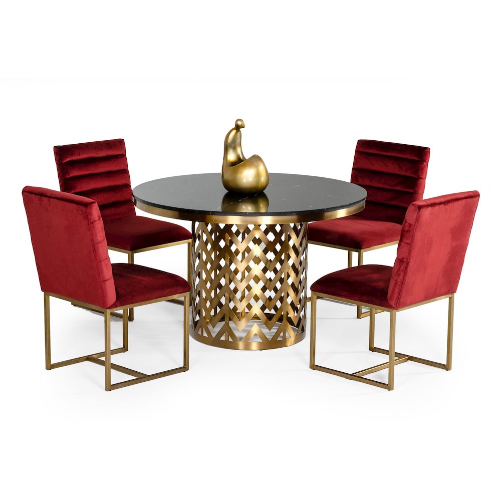 Modrest Kowal - Glam Black Marble Dining Table