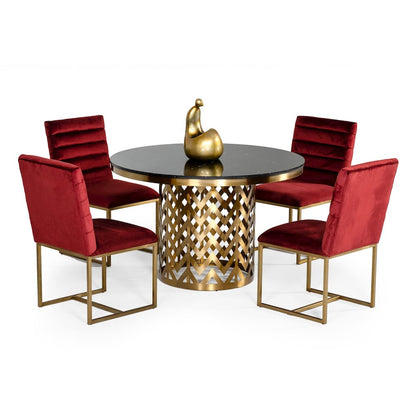 Modrest Kowal - Glam Black Marble Dining Table