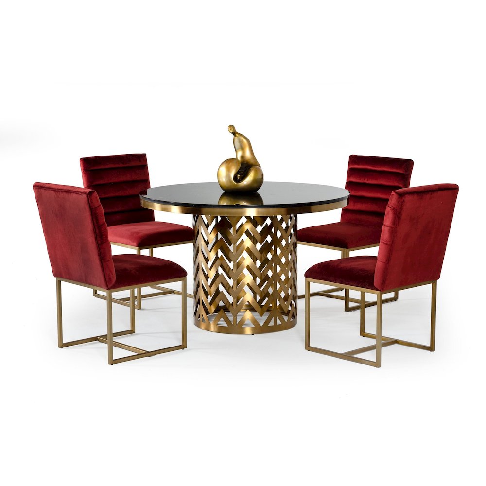 Modrest Kowal - Glam Black Marble Dining Table