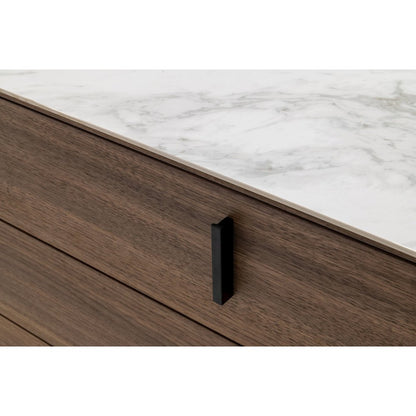 Modrest Chelton - Contemporary White Ceramic & Walnut Dresser